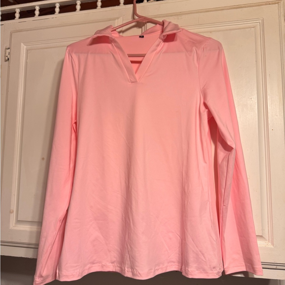 Chic Nation Light Pink Long Sleeve Top